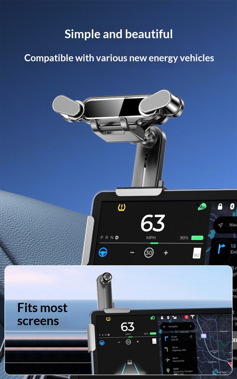 Car large screen display base bracket for car audio system, new energy vehicle phone holder, aluminum alloy car phone holder插图7