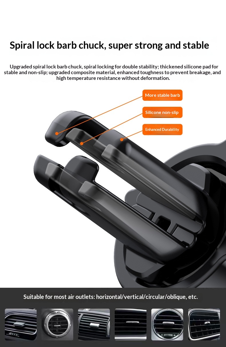 Car air vent phone holder, car dashboard suction cup anti-shake support frame, retractable phone holder插图10