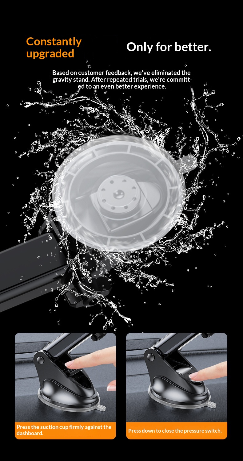 Car air vent phone holder, car dashboard suction cup anti-shake support frame, retractable phone holder插图11