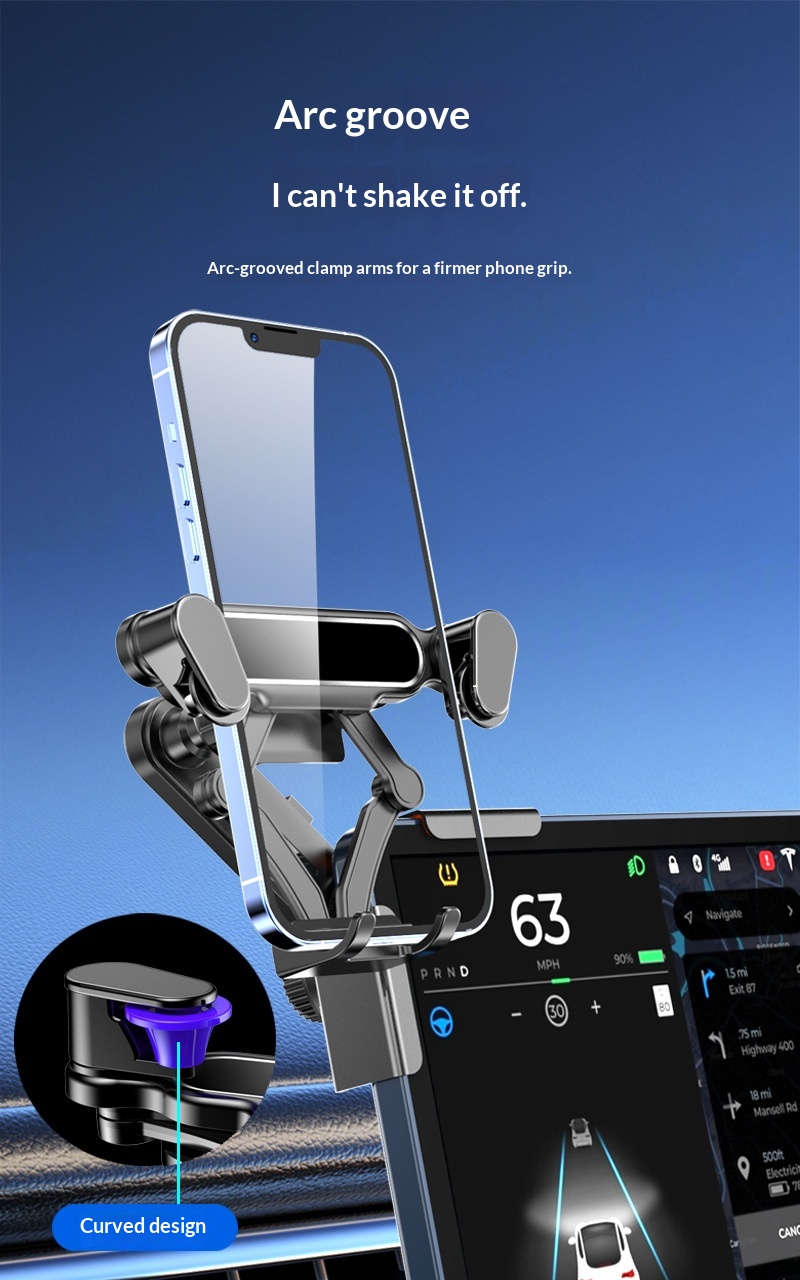 Car large screen display base bracket for car audio system, new energy vehicle phone holder, aluminum alloy car phone holder插图9