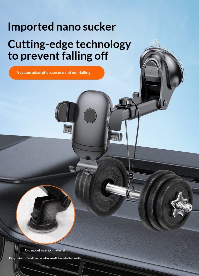 Car air vent phone holder, car dashboard suction cup anti-shake support frame, retractable phone holder插图12