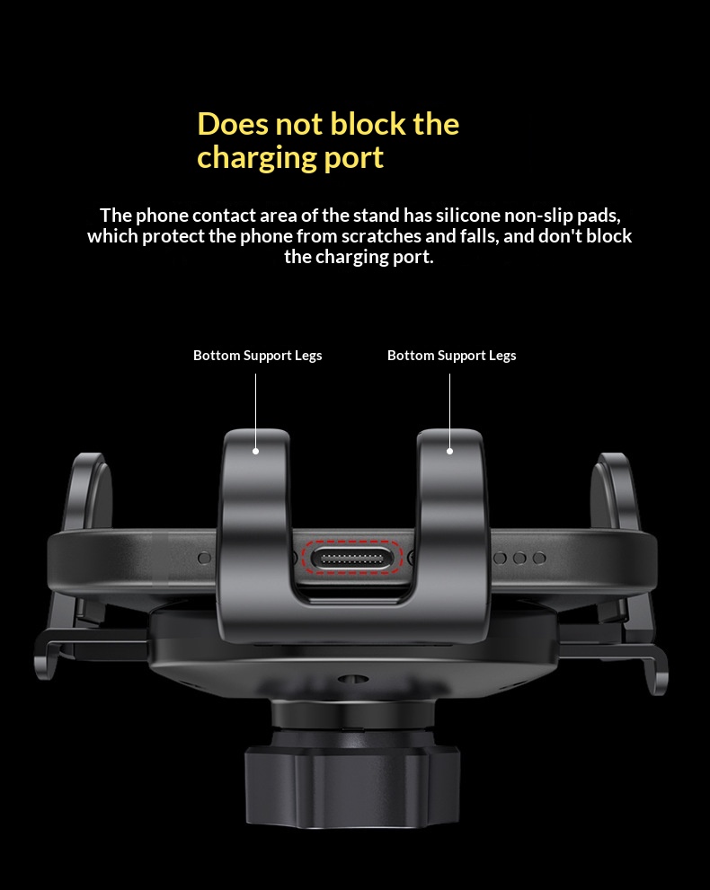 Car air vent phone holder, car dashboard suction cup anti-shake support frame, retractable phone holder插图13