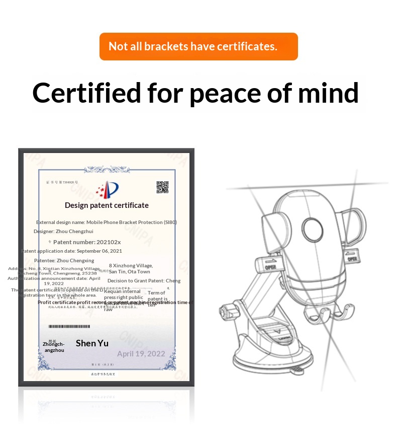 Car air vent phone holder, car dashboard suction cup anti-shake support frame, retractable phone holder插图14