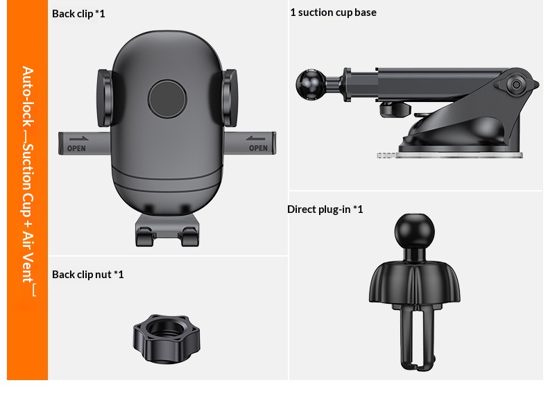 Car air vent phone holder, car dashboard suction cup anti-shake support frame, retractable phone holder插图18