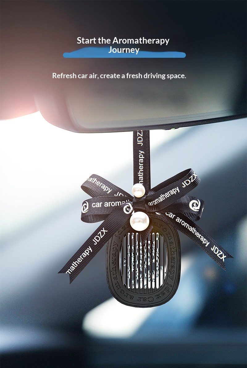 Car aroma pendant, perfume accessory for cars, high-end fragrance for vehicles, long-lasting delicate fragrance, bowknot, pearl aroma插图2