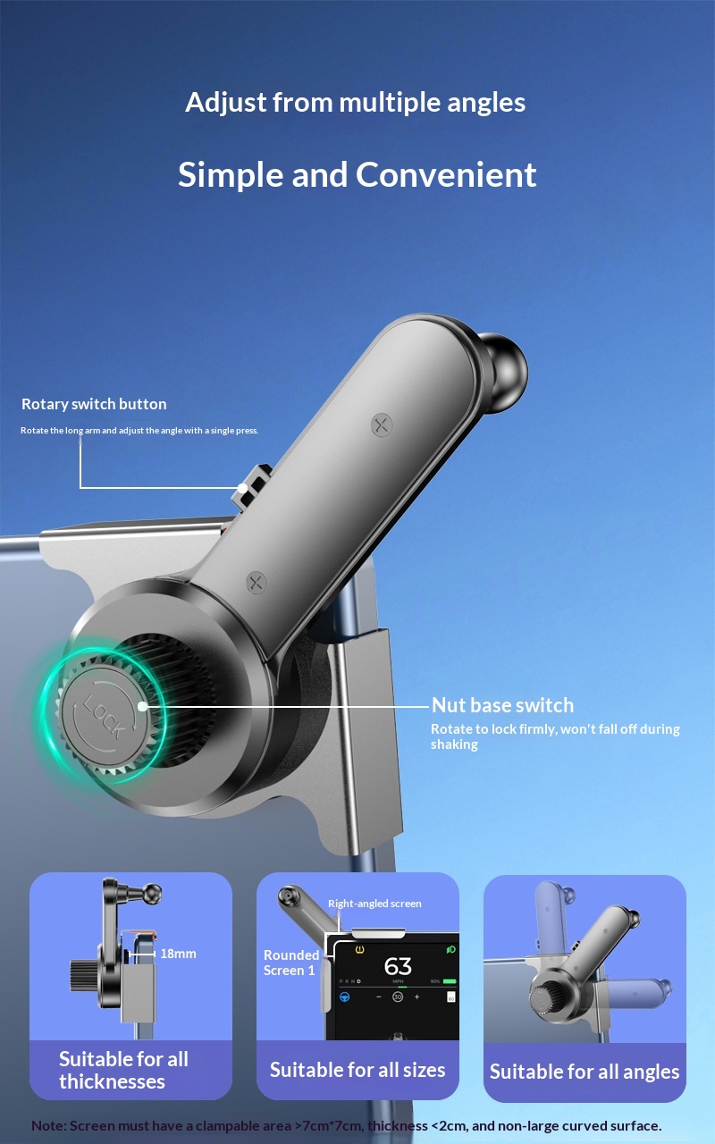 Car large screen display base bracket for car audio system, new energy vehicle phone holder, aluminum alloy car phone holder插图16