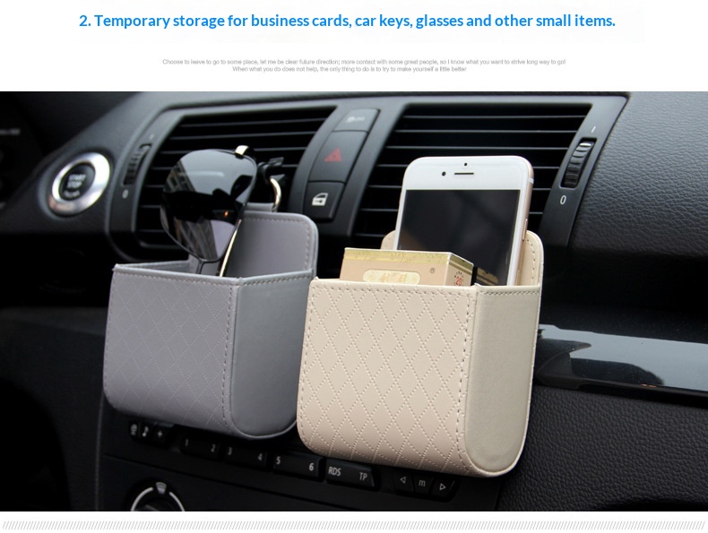 Car air vent storage bag, car storage box, car phone hanging bag, car interior storage box supplies插图3
