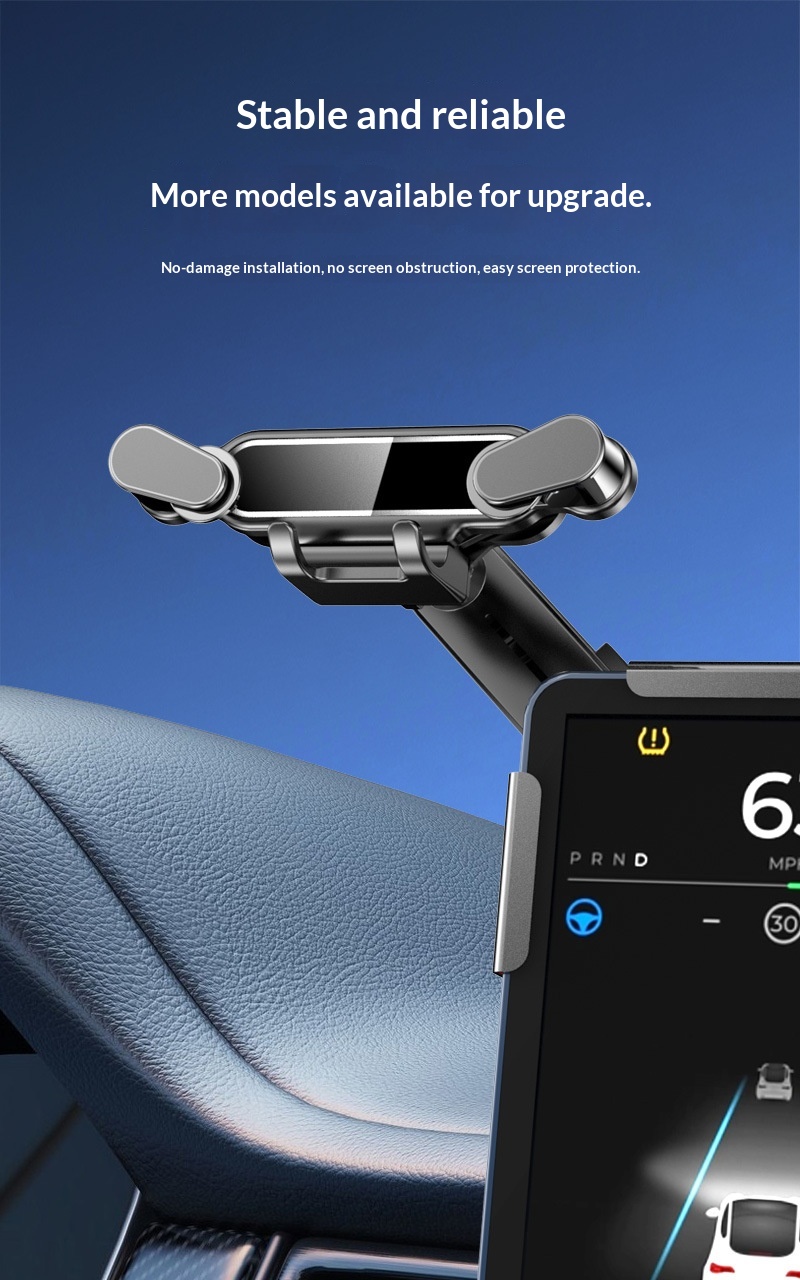 Car large screen display base bracket for car audio system, new energy vehicle phone holder, aluminum alloy car phone holder插图1