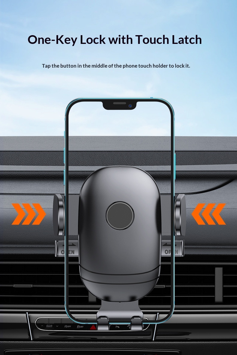 Car air vent phone holder, car dashboard suction cup anti-shake support frame, retractable phone holder插图4