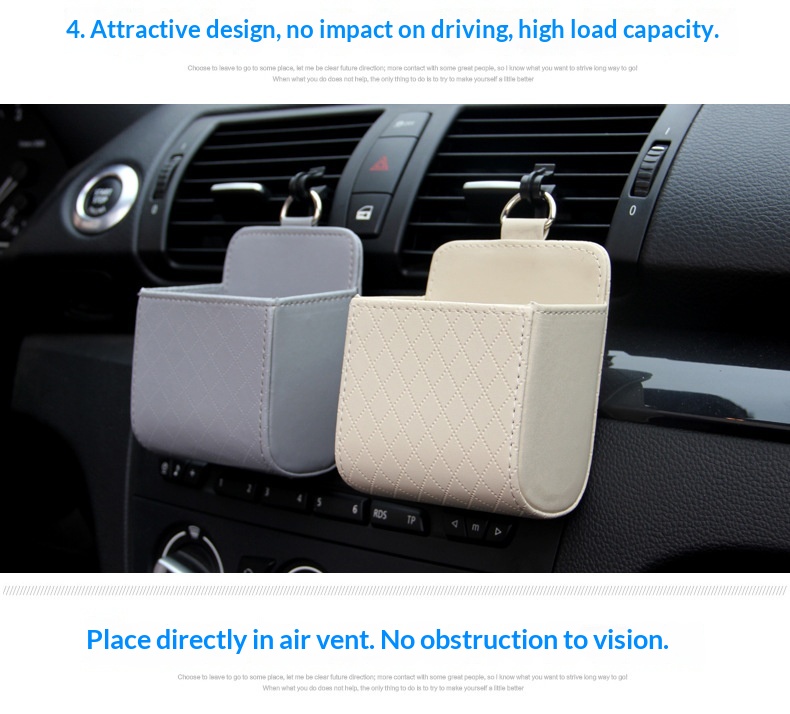 Car air vent storage bag, car storage box, car phone hanging bag, car interior storage box supplies插图5
