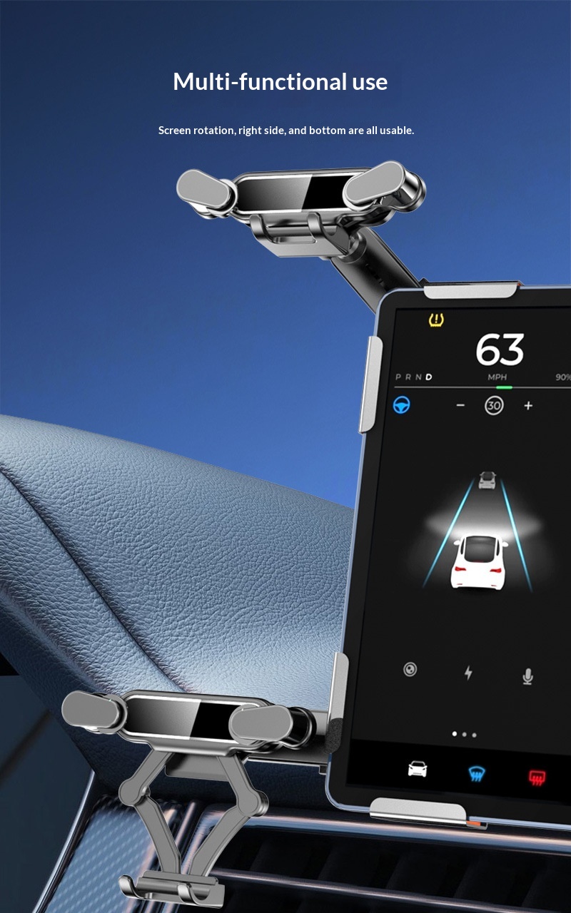 Car large screen display base bracket for car audio system, new energy vehicle phone holder, aluminum alloy car phone holder插图3