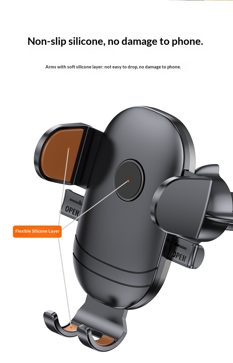 Car air vent phone holder, car dashboard suction cup anti-shake support frame, retractable phone holder插图7