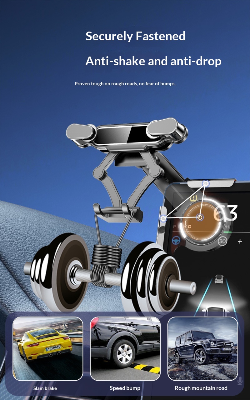 Car large screen display base bracket for car audio system, new energy vehicle phone holder, aluminum alloy car phone holder插图5