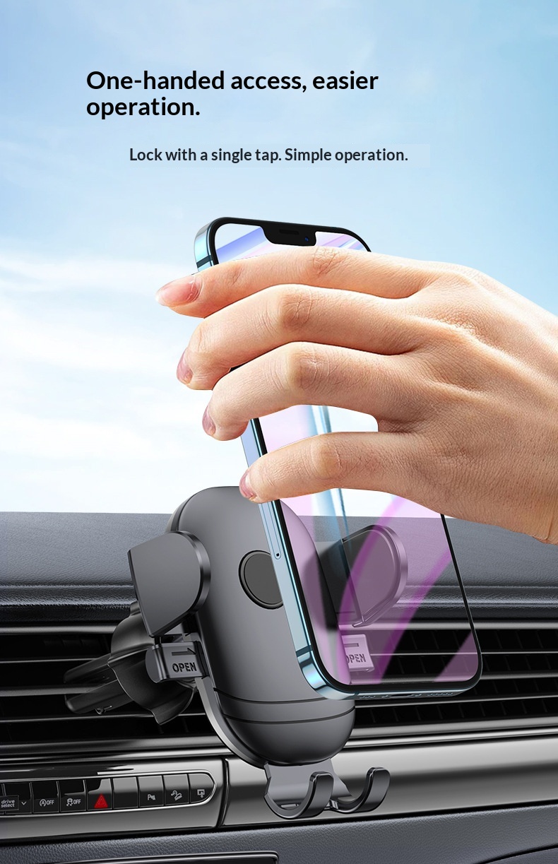 Car air vent phone holder, car dashboard suction cup anti-shake support frame, retractable phone holder插图8