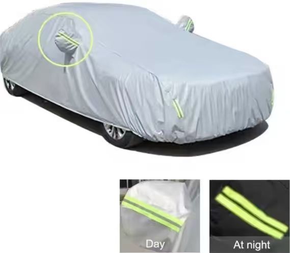 Aluminum foil fleece-lined car cover, full coverage, sun and rain protection, suitable for sedans, SUVs, and pickup trucks, thickened car cover.插图13
