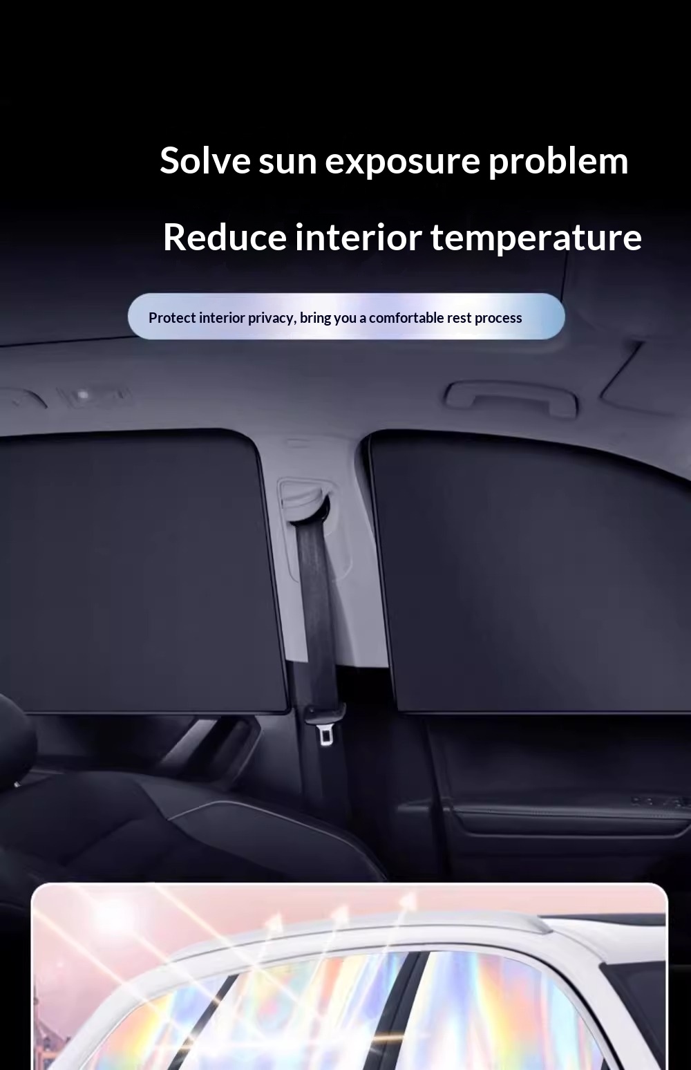 Magnetic sunshade curtain, car window sunshade, car curtain privacy curtain, sun protection, side window anti-strong light sunshade, car stop插图14