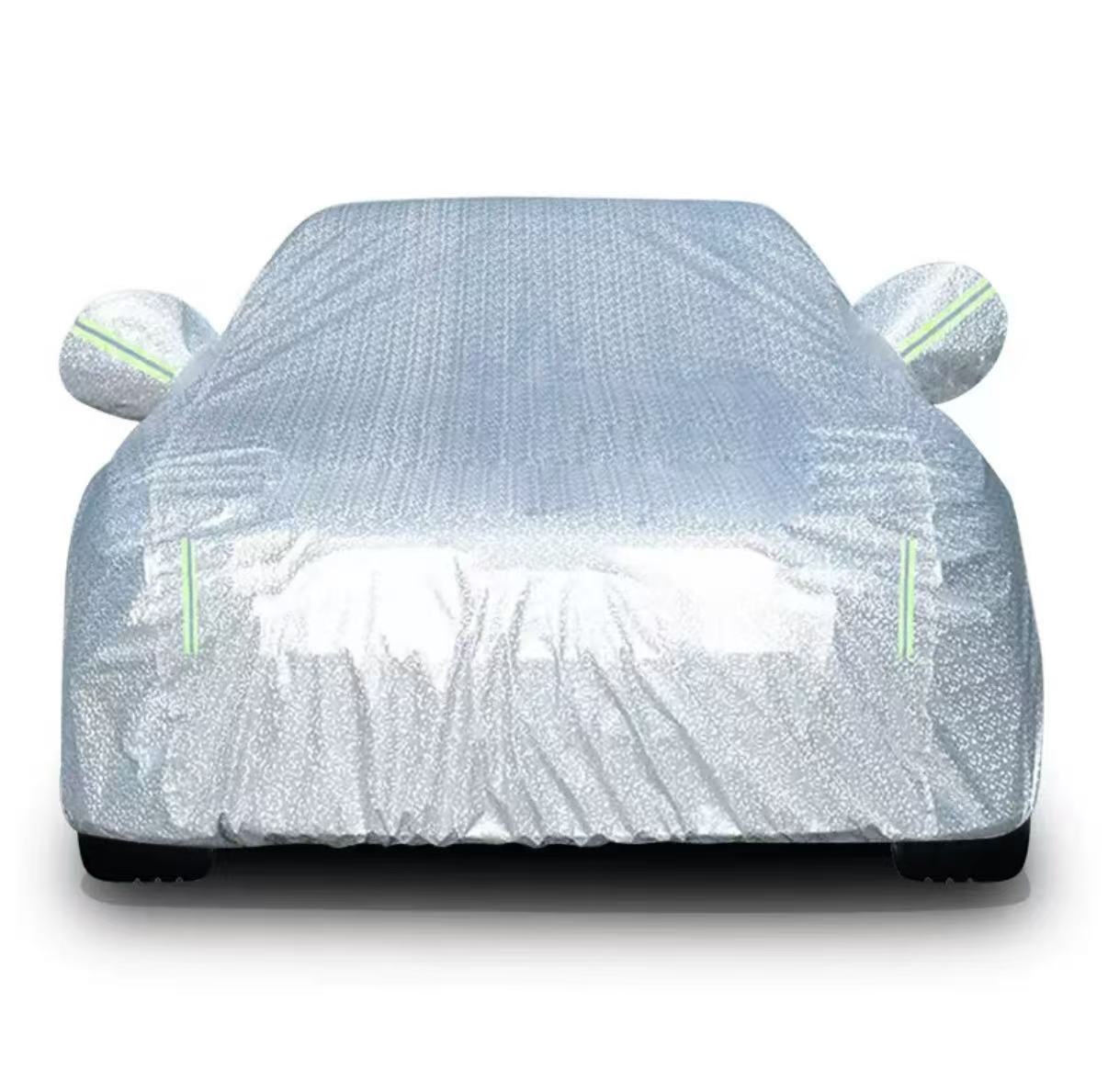 Aluminum foil fleece-lined car cover, full coverage, sun and rain protection, suitable for sedans, SUVs, and pickup trucks, thickened car cover.插图5