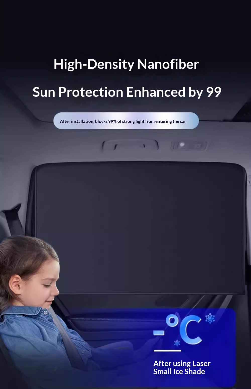 Magnetic sunshade curtain, car window sunshade, car curtain privacy curtain, sun protection, side window anti-strong light sunshade, car stop插图6