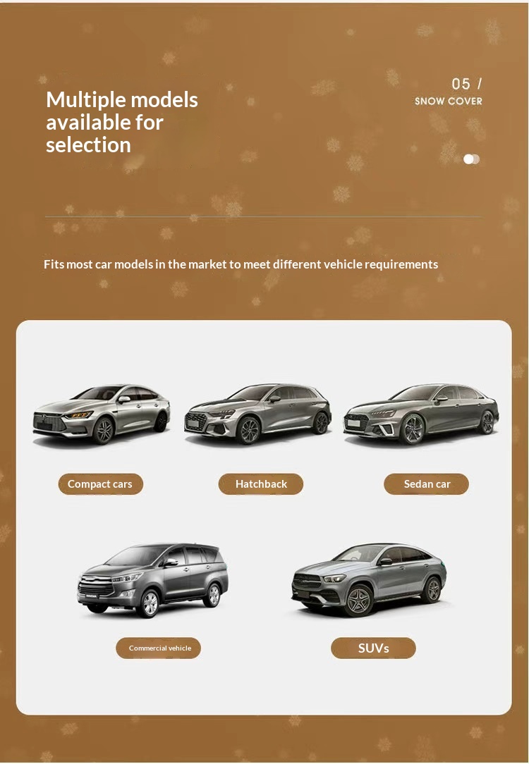 Aluminum foil fleece-lined car cover, full coverage, sun and rain protection, suitable for sedans, SUVs, and pickup trucks, thickened car cover.插图9